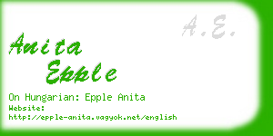 anita epple business card